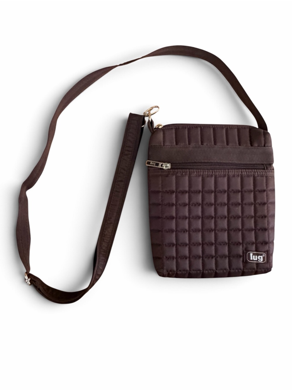 LUG Dark Brown Quilted Skipper Crossbody Bag Travel one size